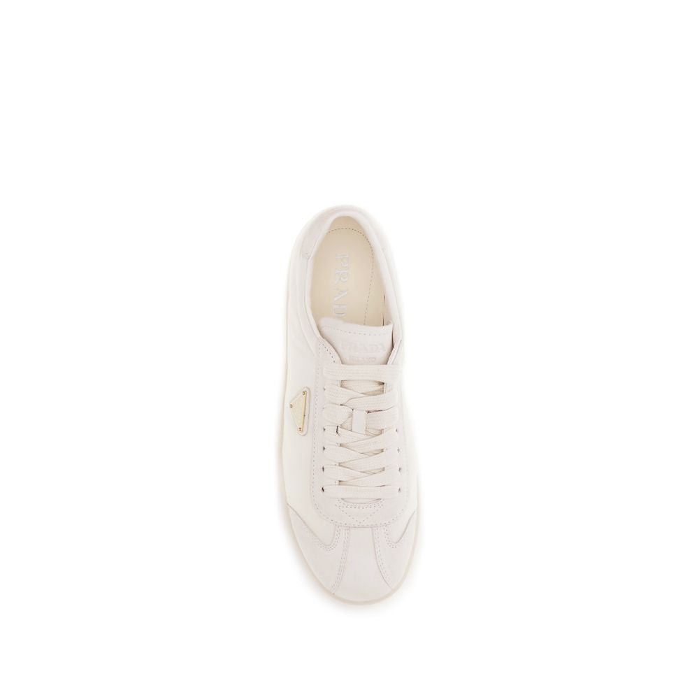 Cream Leather Low Top Sneakers