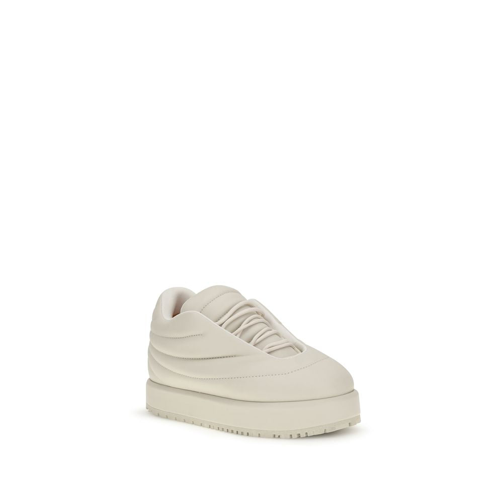 Cream Goatskin Platform Sneakers