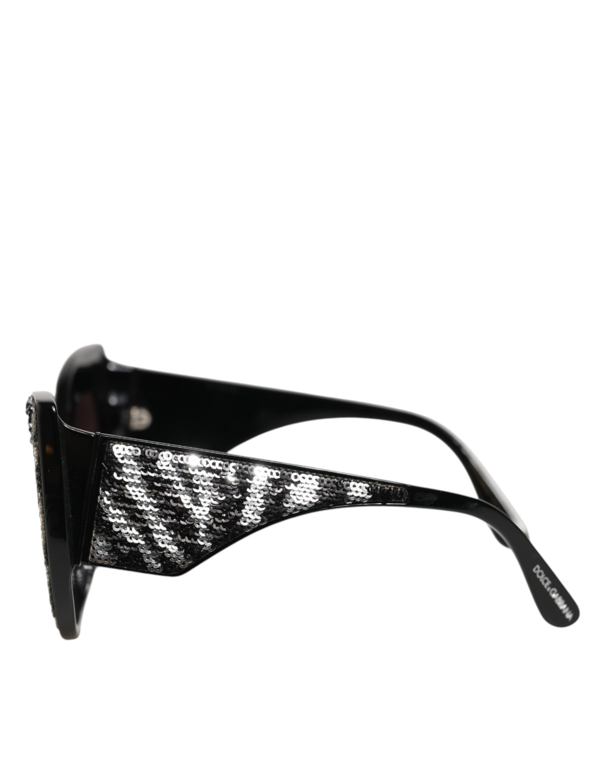 Black Silver Sequin Butterfly Polarized Sunglasses