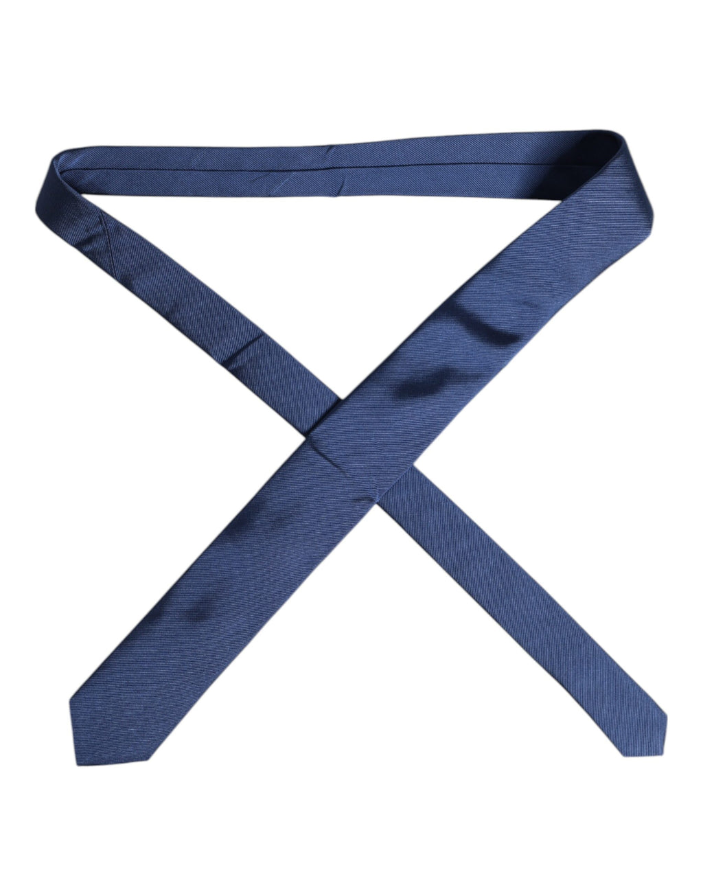 Men Blue Solid Silk Adjustable Necktie Accessory Tie