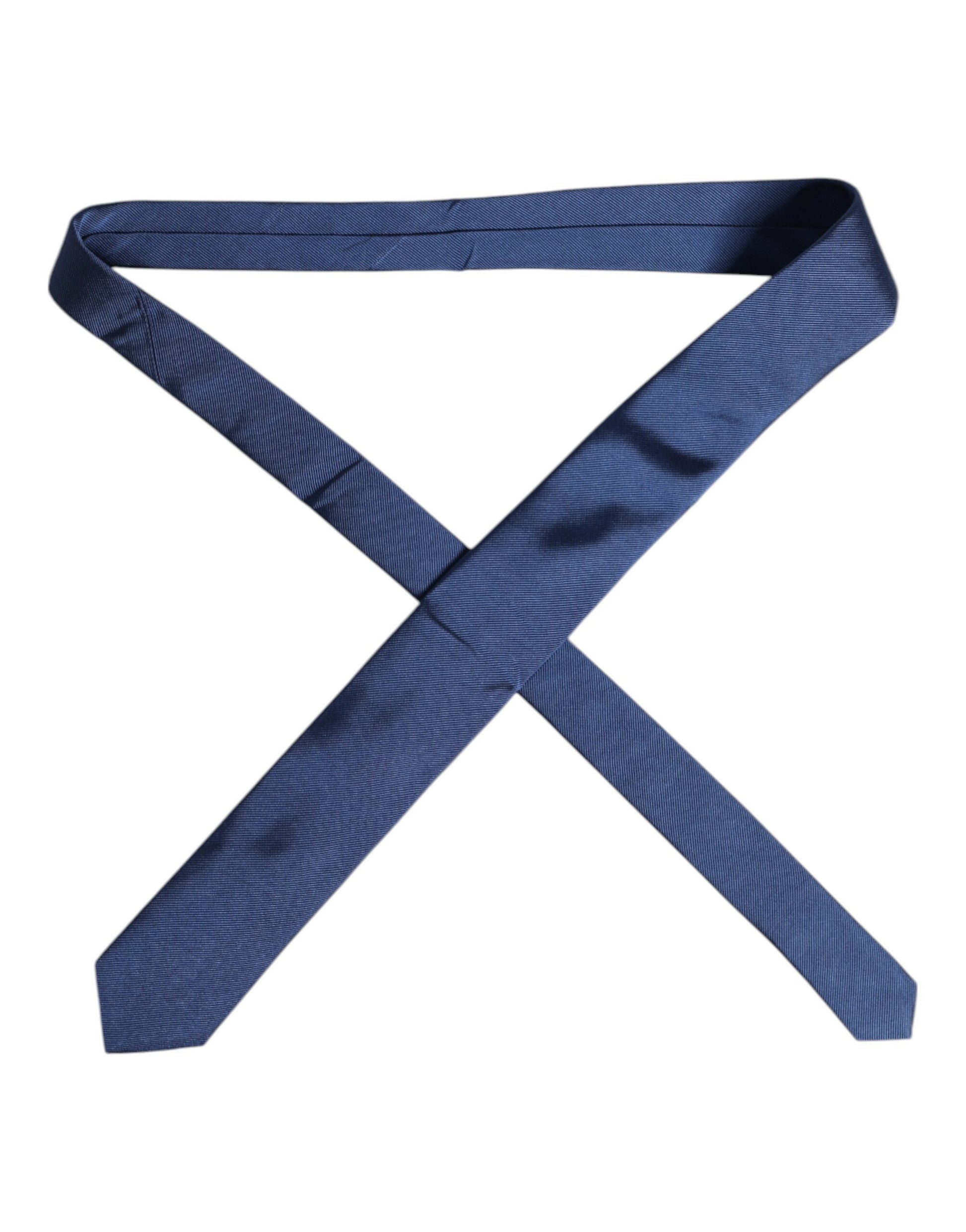Men Blue Solid Silk Adjustable Necktie Accessory Tie