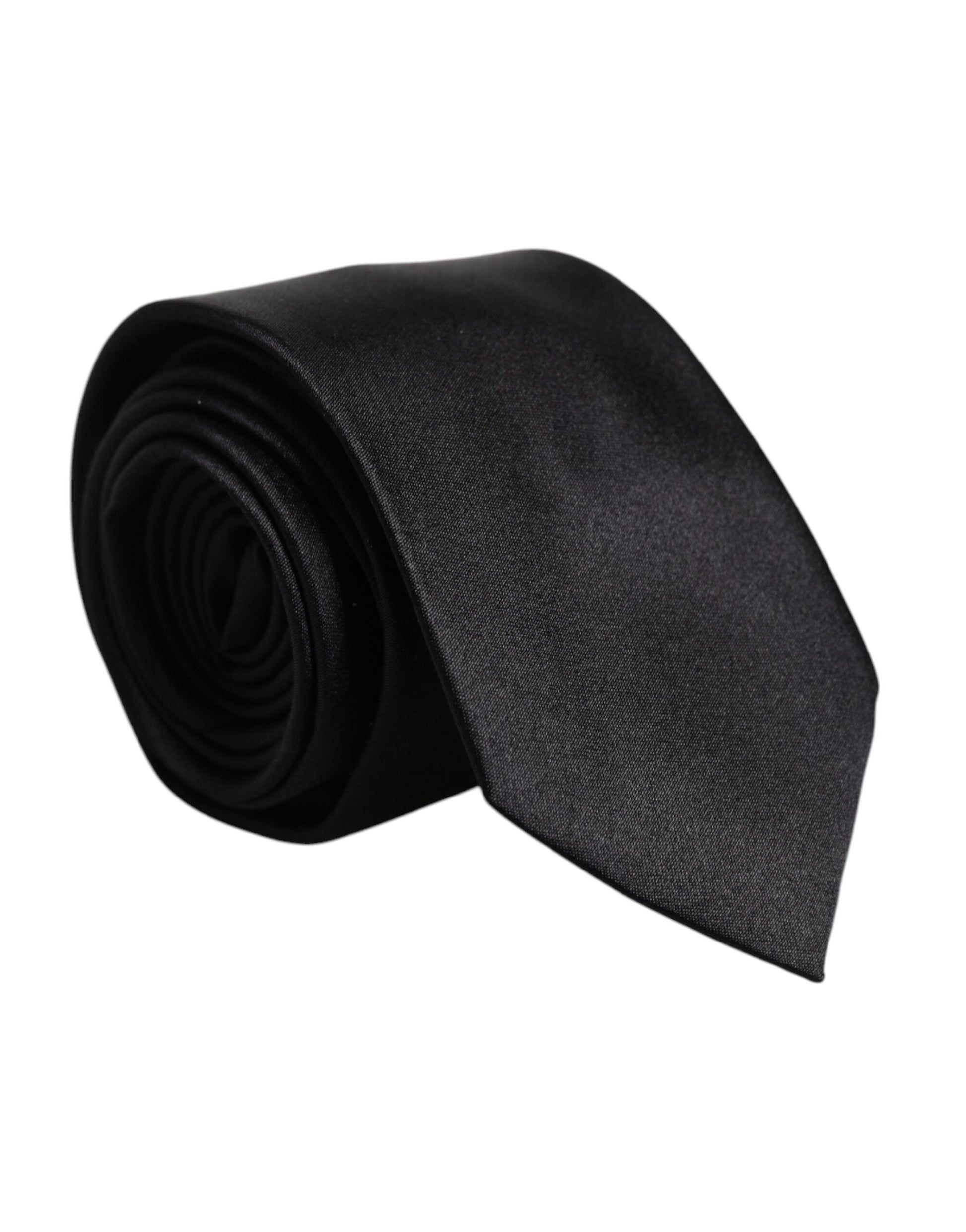Men Black Solid Silk Adjustable Necktie Accessory Tie