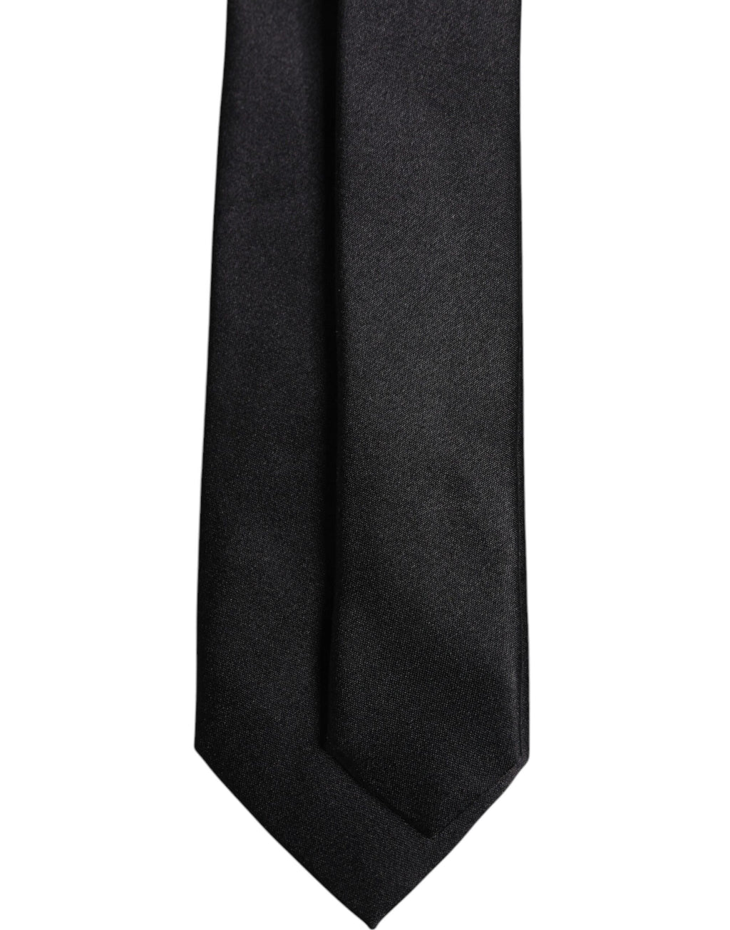 Men Black Solid Silk Adjustable Necktie Accessory Tie