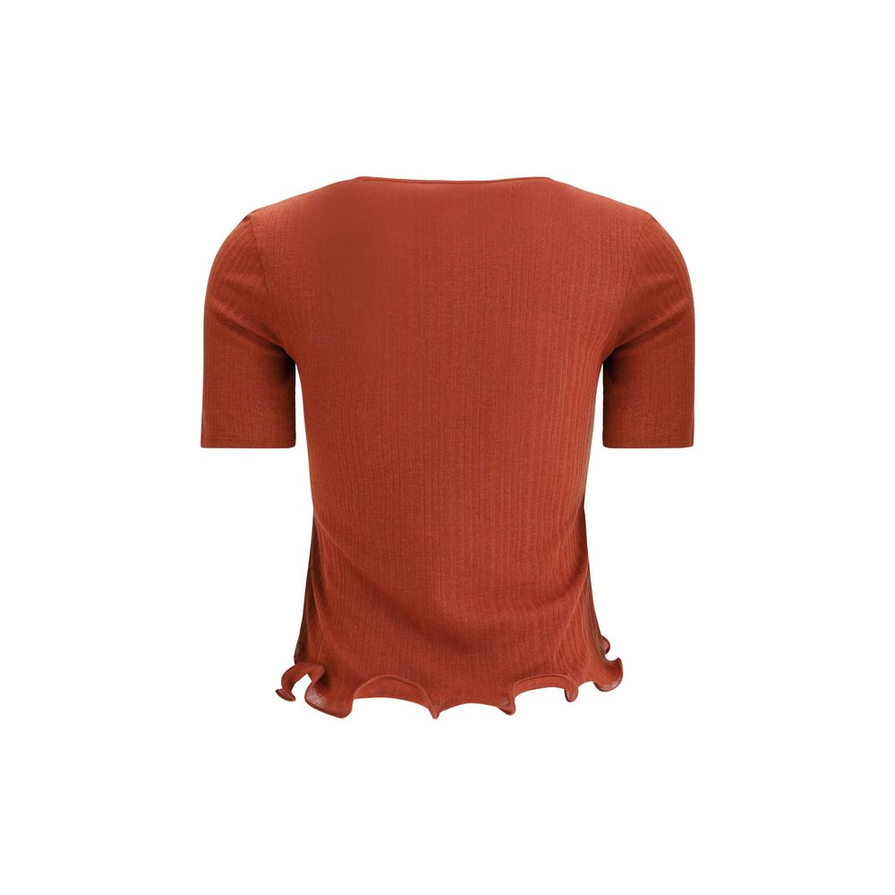 Red Fleece Wool Top