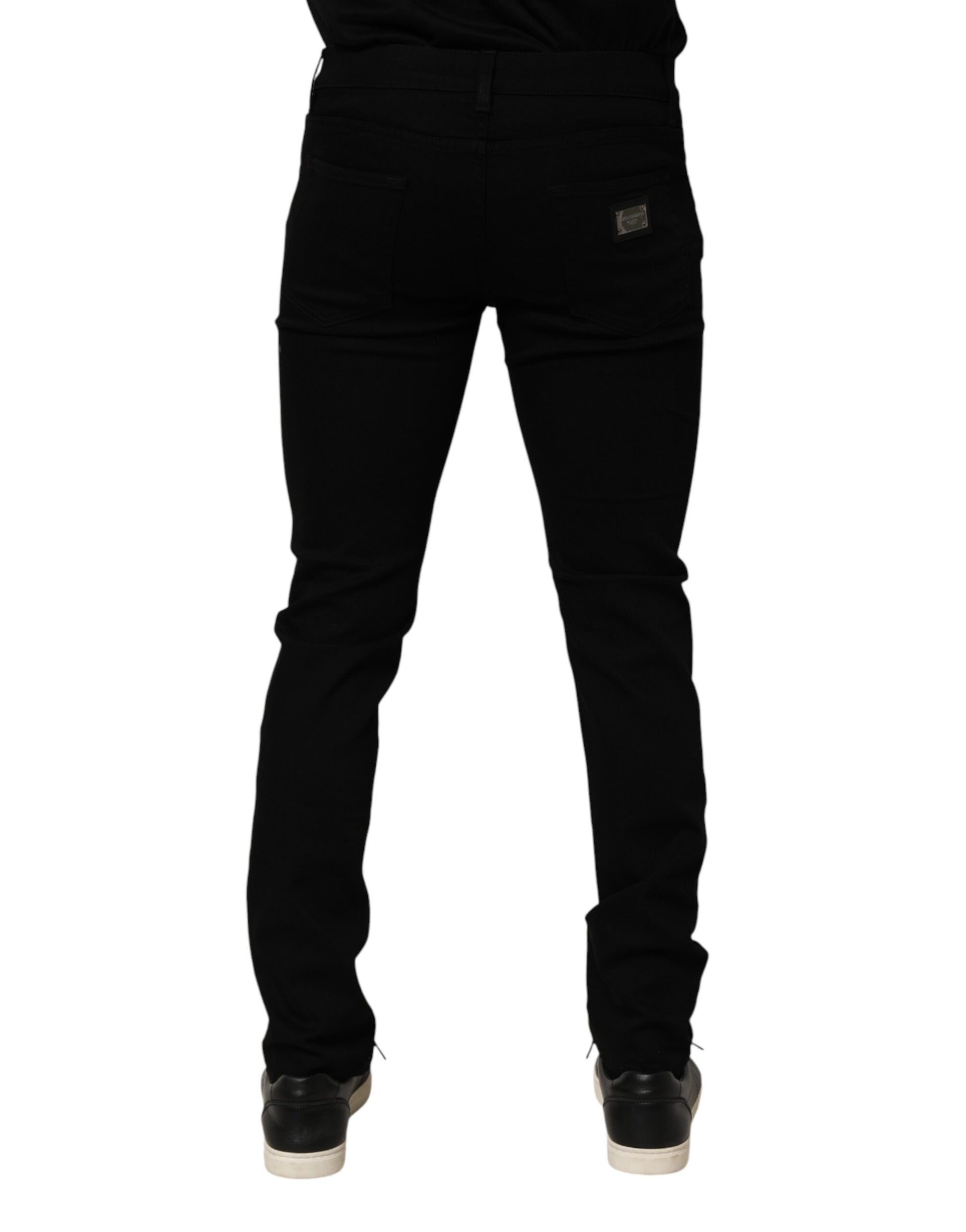Black Cotton Stretch Slim Fit Men Denim Jeans