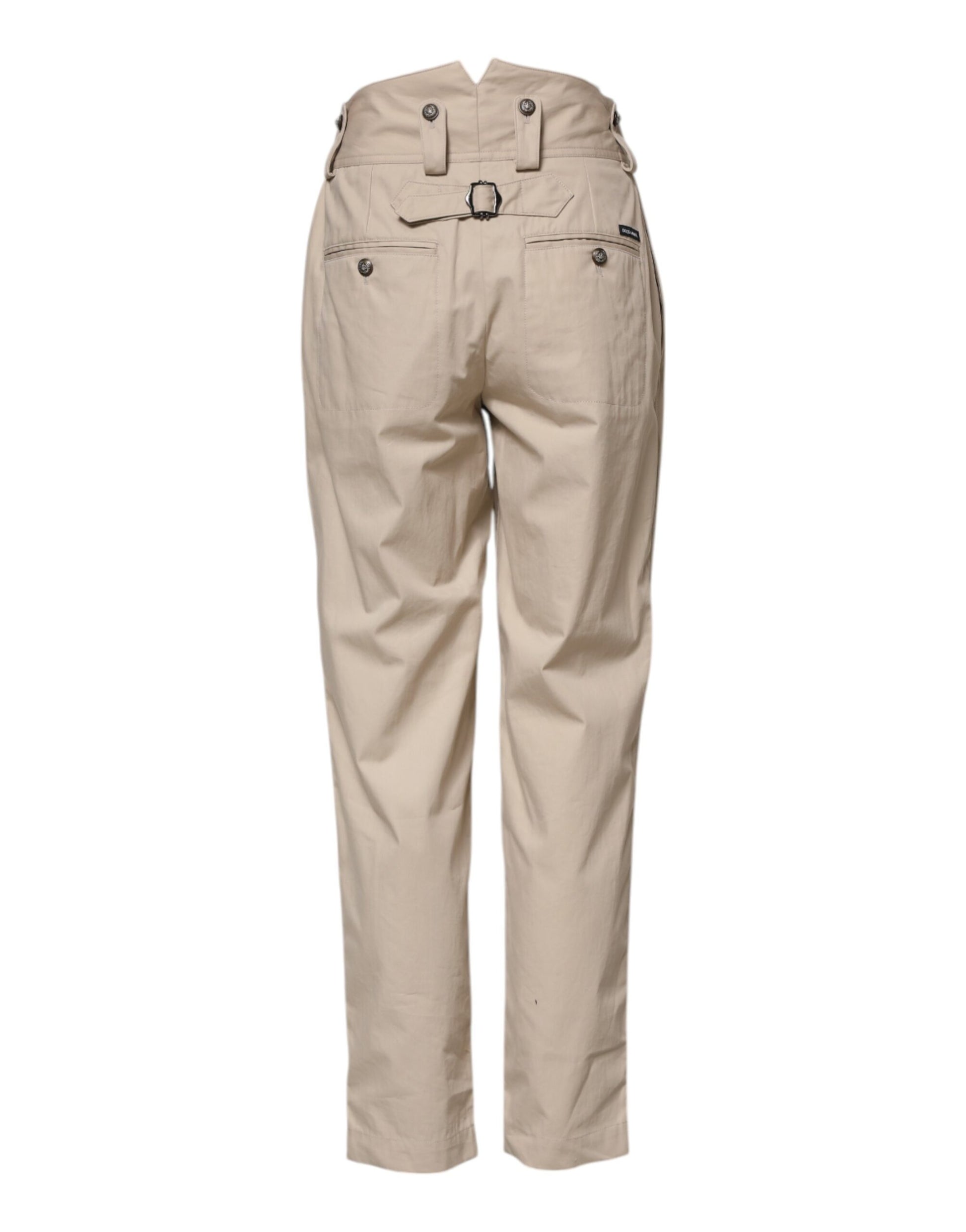 Beige Cotton Tapered Cargo Men Trouser Pants