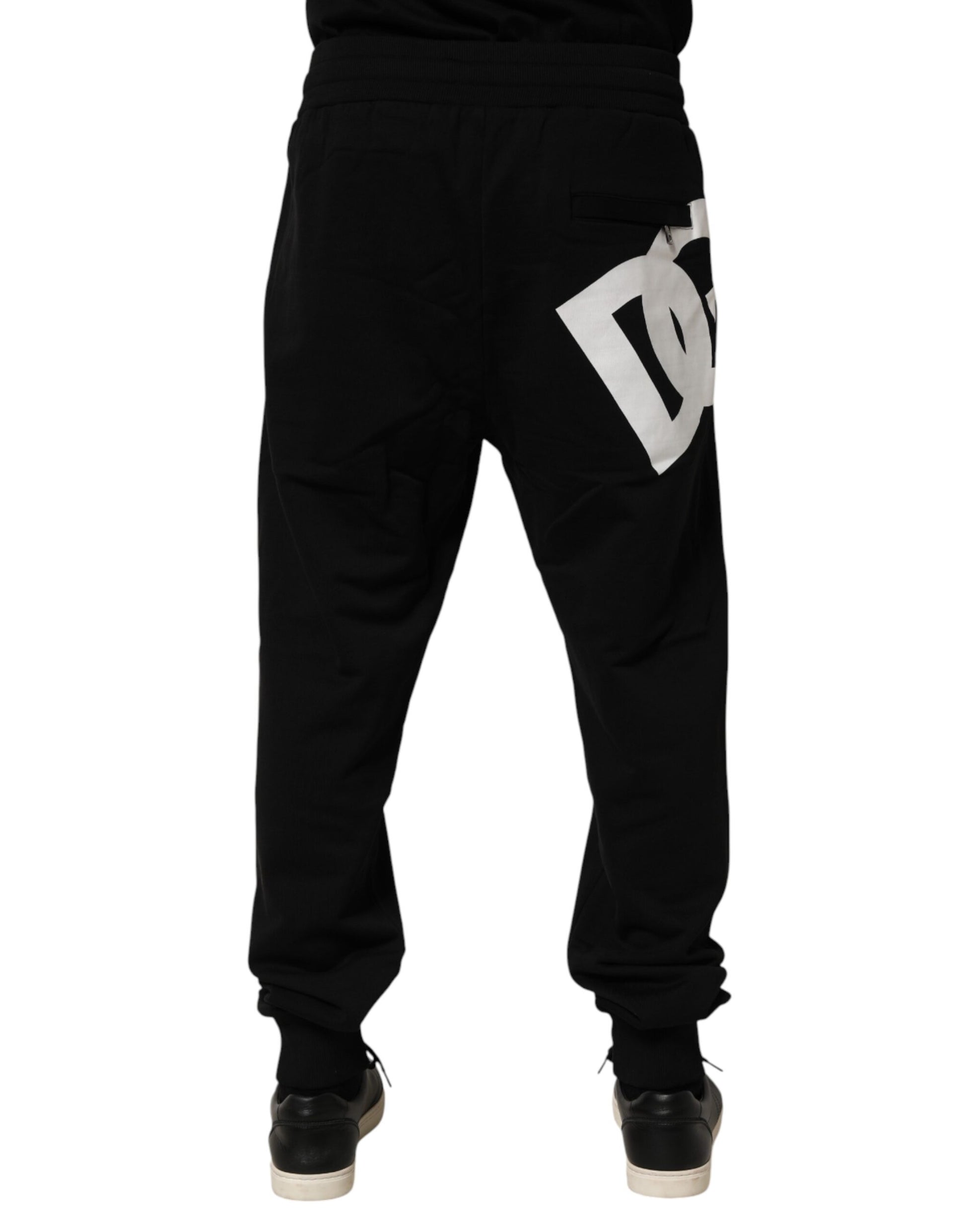 Black DG Logo Cotton Jogger Sweatpants Pants