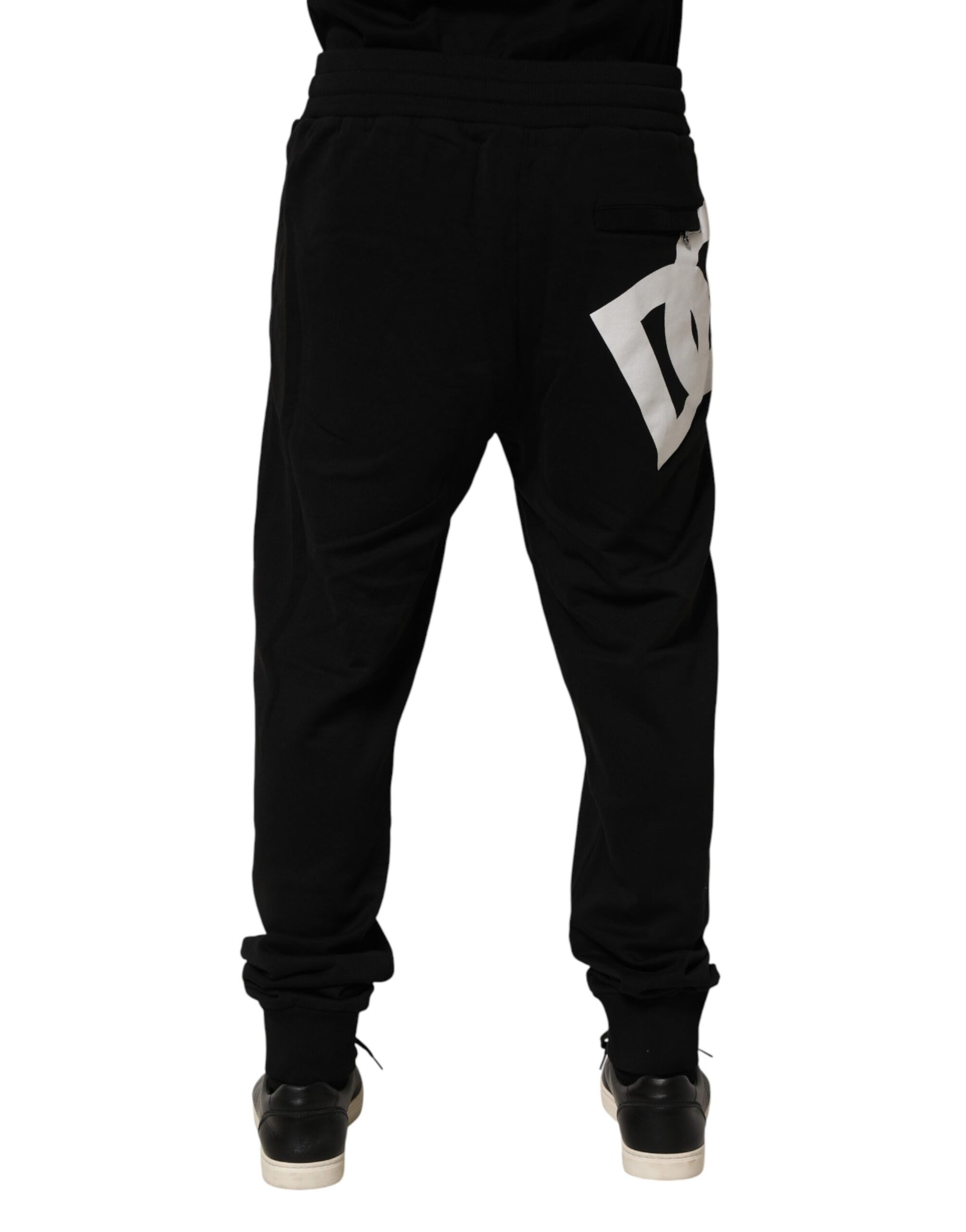 Black DG Logo Cotton Jogger Sweatpants Pants