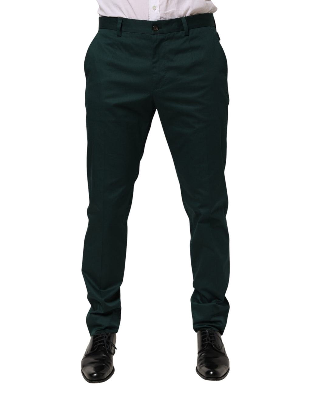 Green Cotton Formal Dress Men Trouser Pants