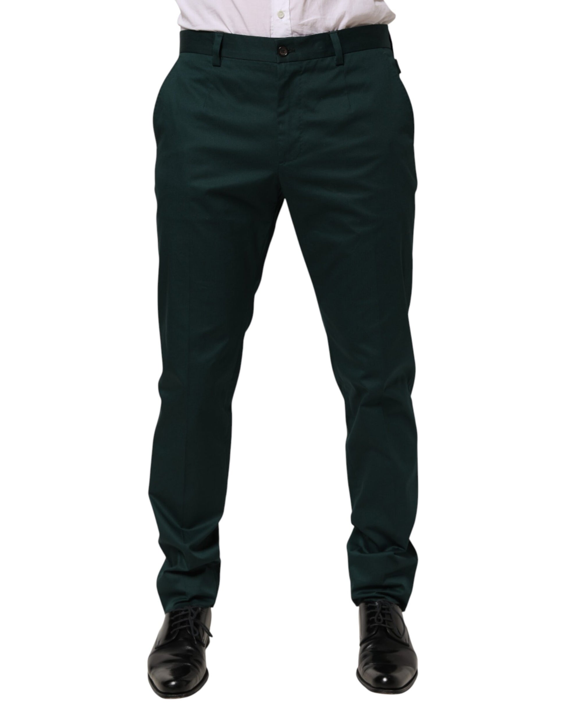 Green Cotton Formal Dress Men Trouser Pants