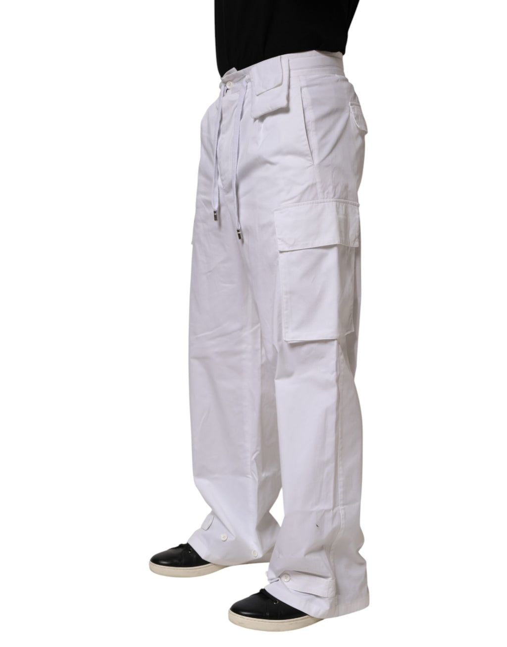 White Linen Straight Cargo Men Trouser Pants