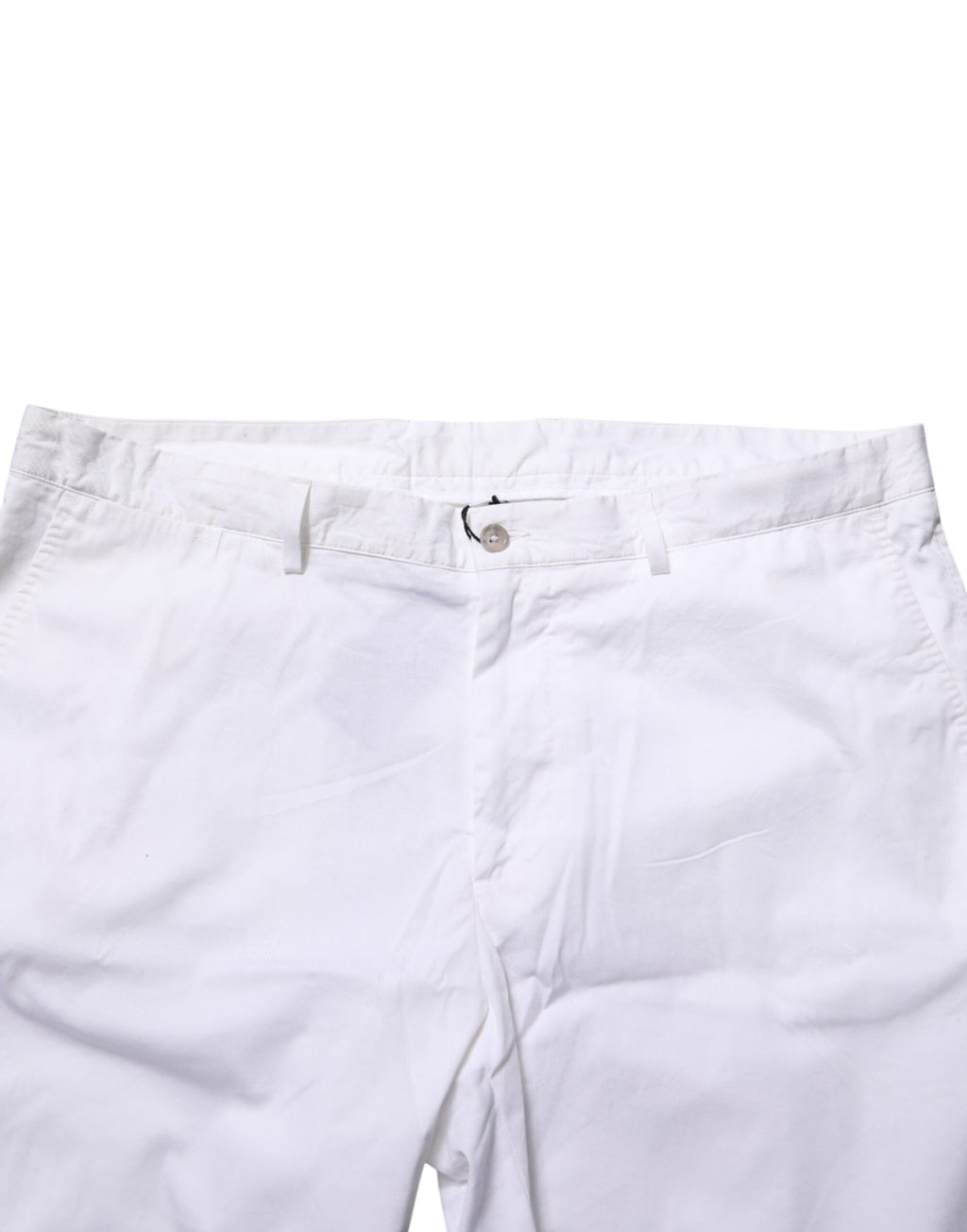 White Cotton Stretch Men Bermuda Pants