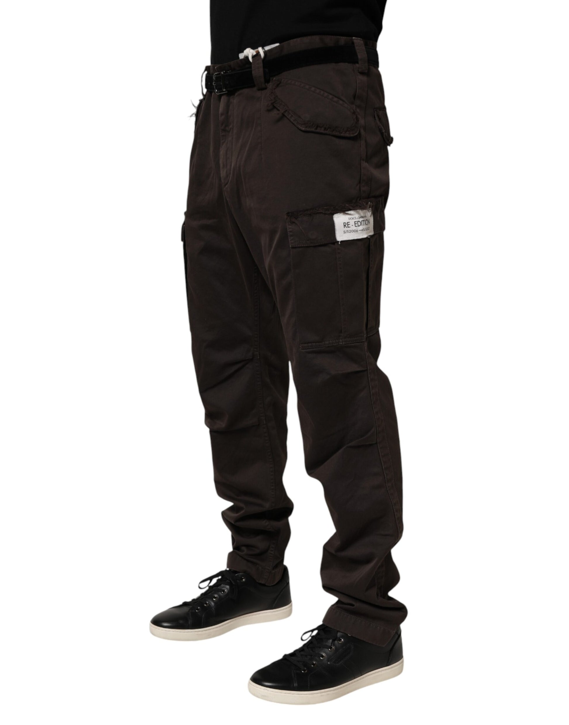 Brown Re- Edition Cotton Men Cargo Pants