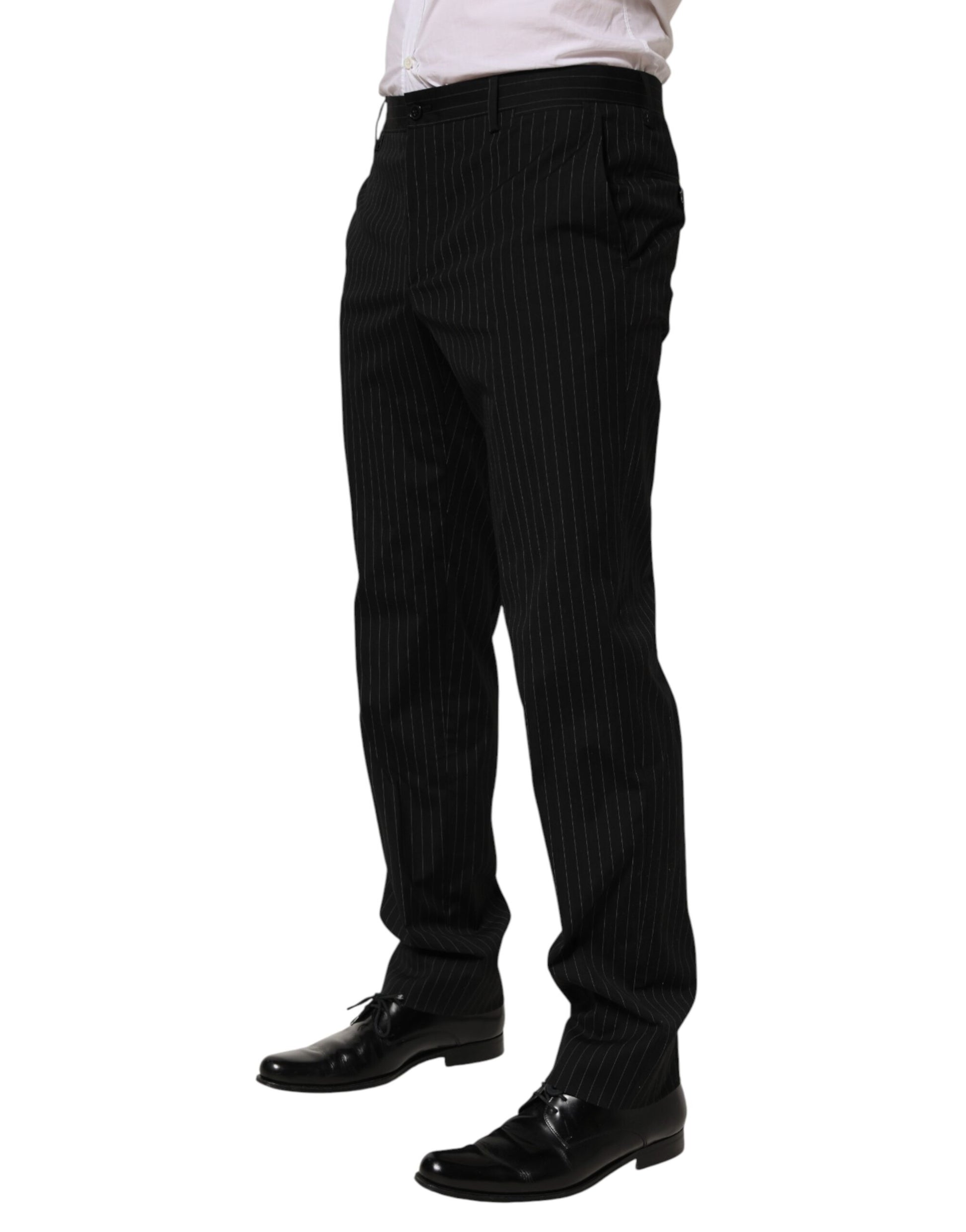 Black Striped Dress Formal Men Trouser Pants