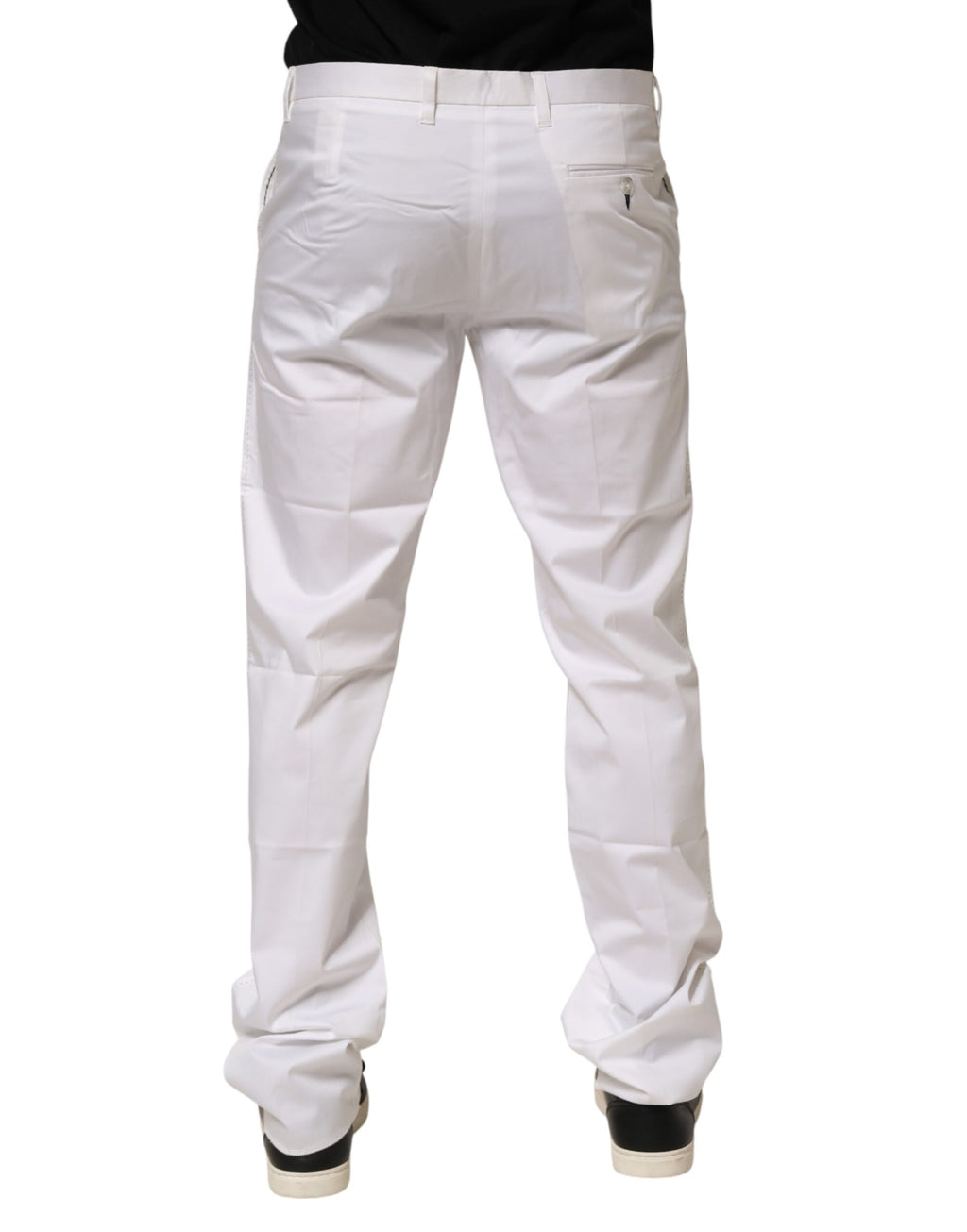 White Cotton Stretch Dress Formal Men Trouser Pants