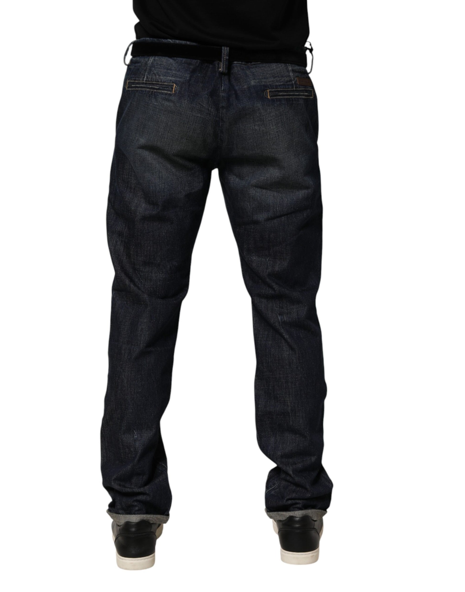Dark Blue Washed Skinny Men Denim Trouser Jeans