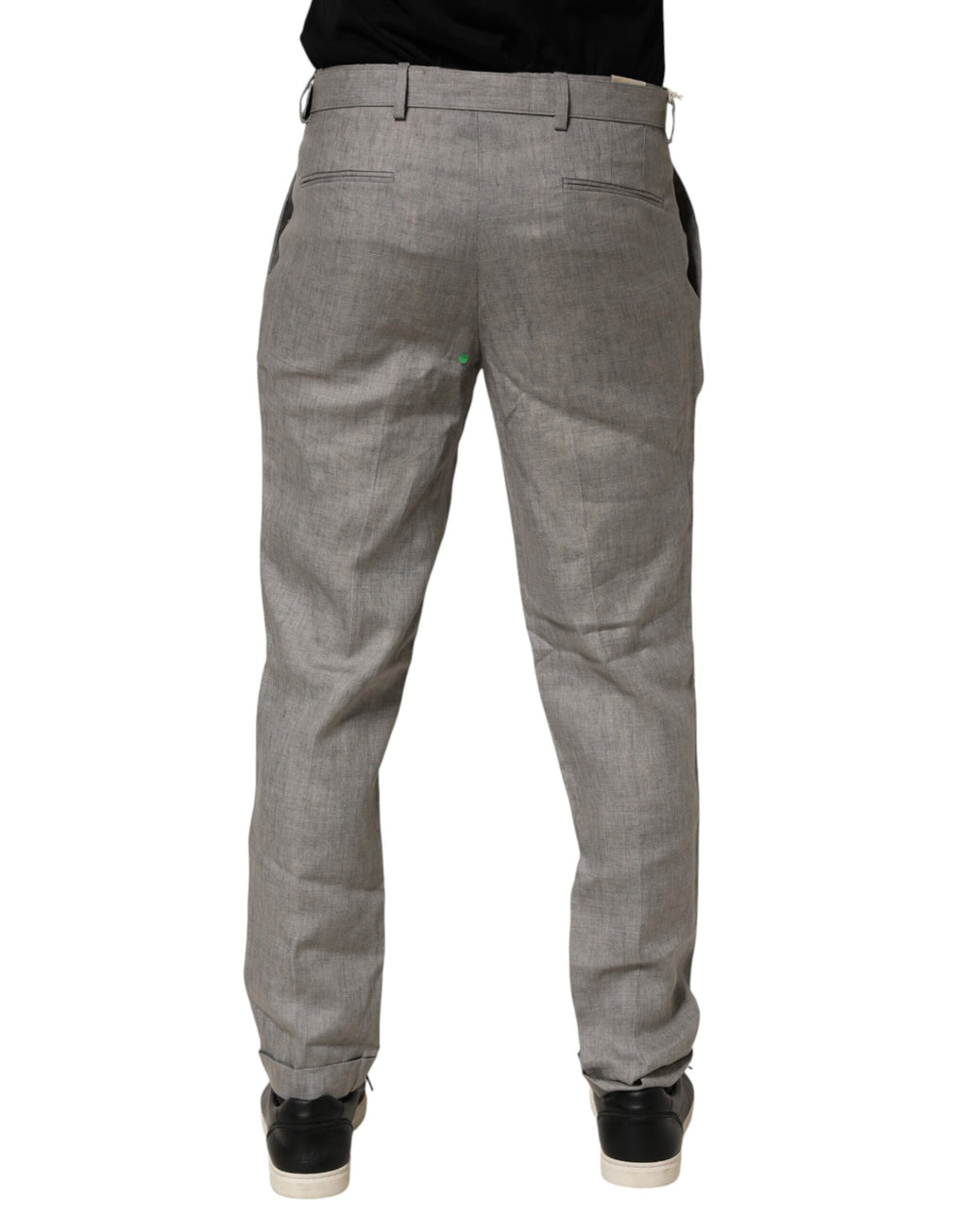 Gray Mid Waist Dress Formal Skinny Men Pants