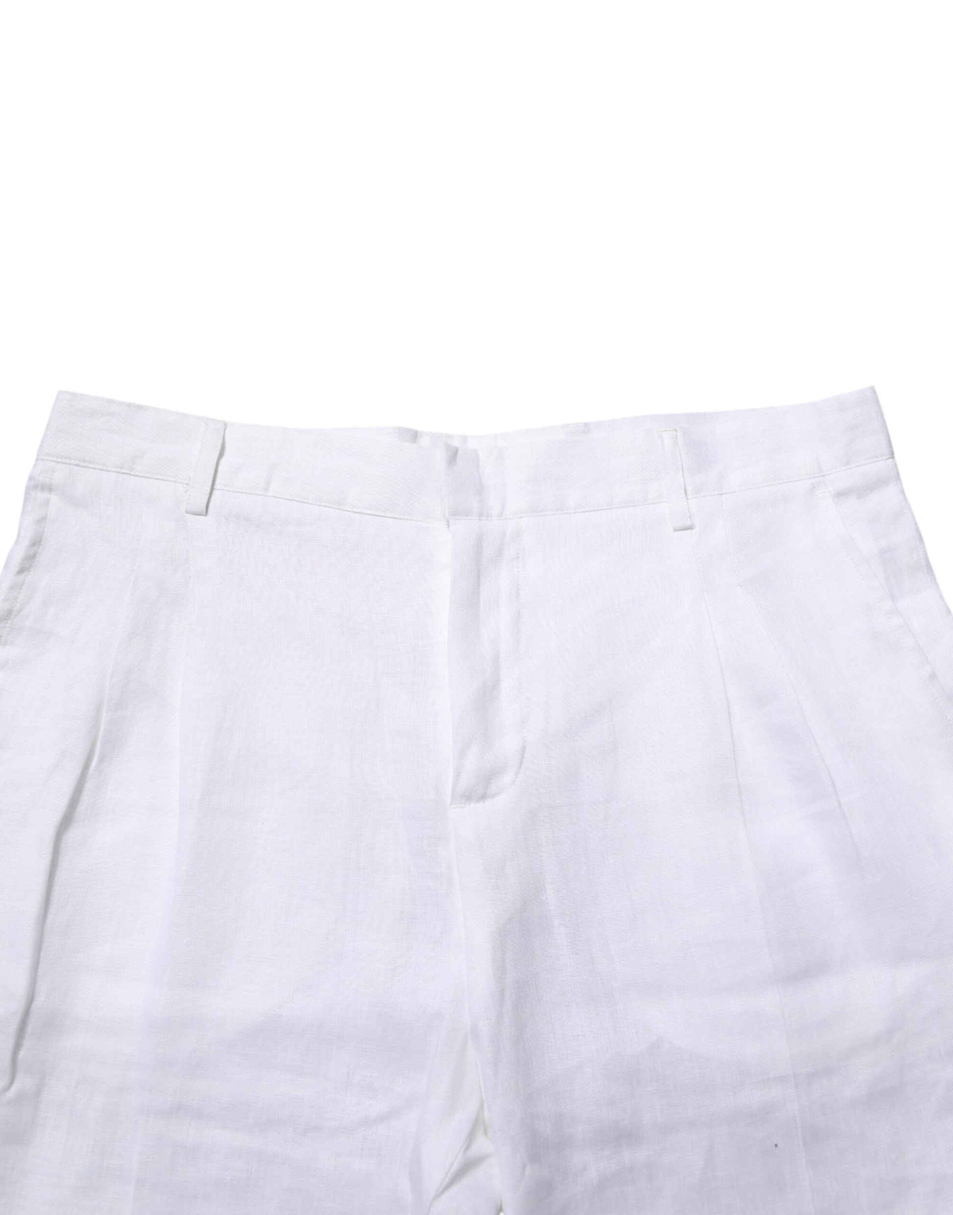 White Linen Formal Dress Trouser Pants