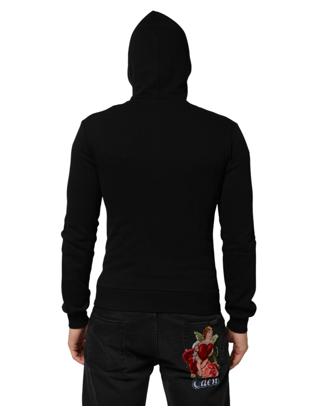Sweater Black Cotton Hooded Men Sweatshirt Sweater