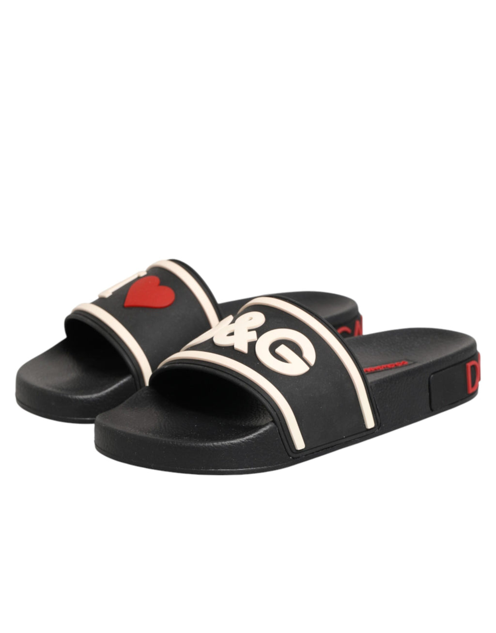 Black Rubber Slides Sandals Beachwear Shoes