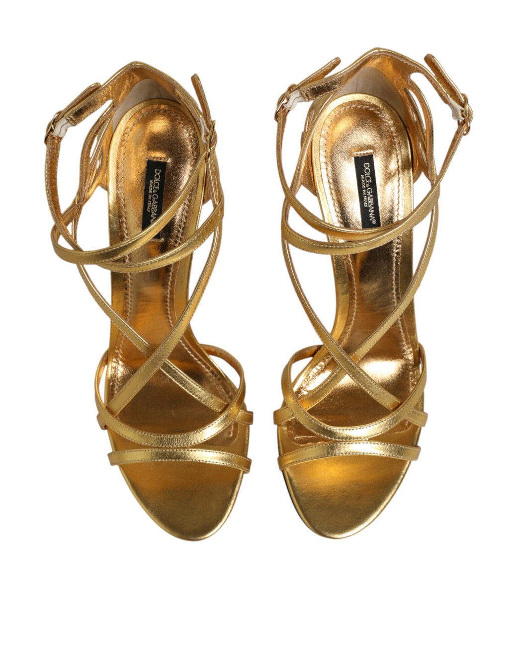 Gold Leather Keira Heels Sandals Shoes