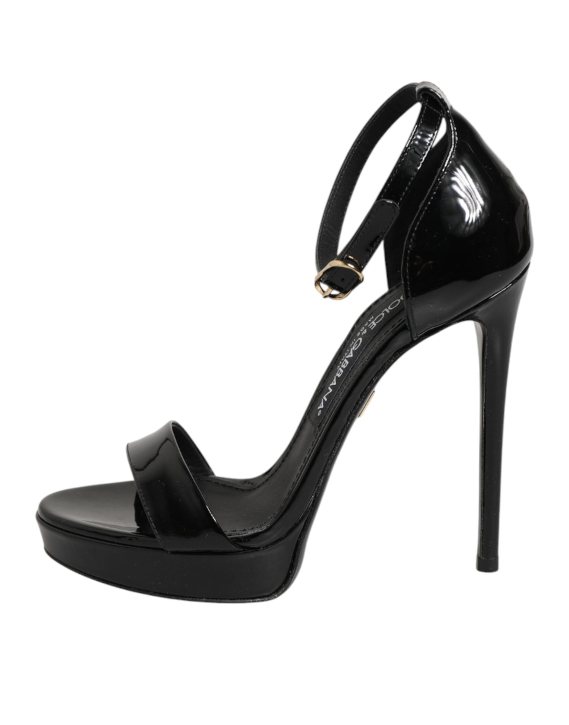 Black Leather Platform Keira Sandals Shoes