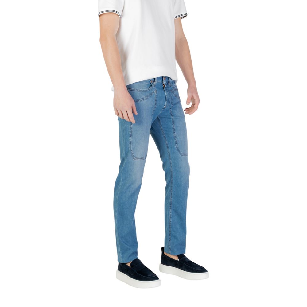 Light Blue Cotton Skinny Jeans