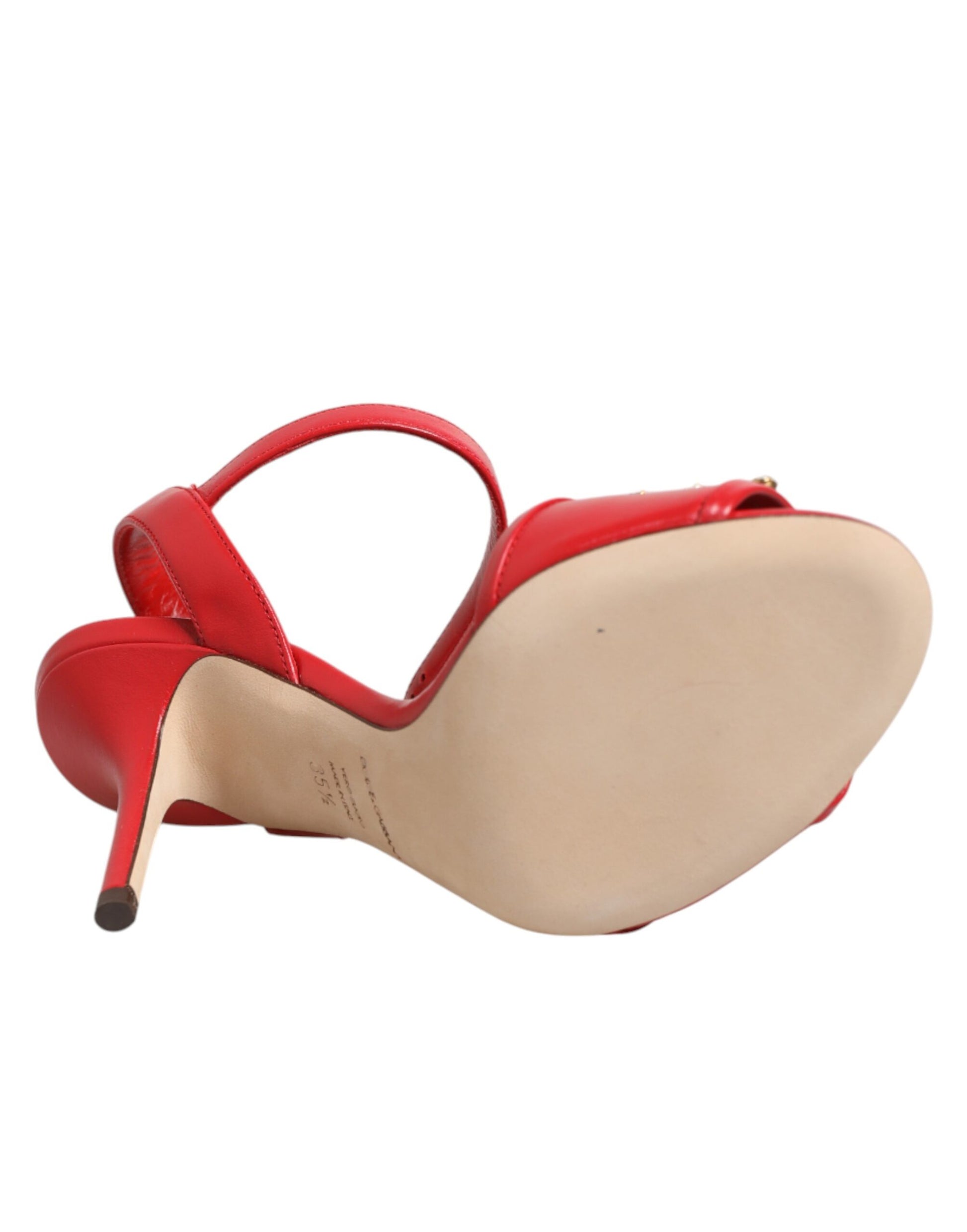 Red Leather DG AMORE Heels Sandals Shoes