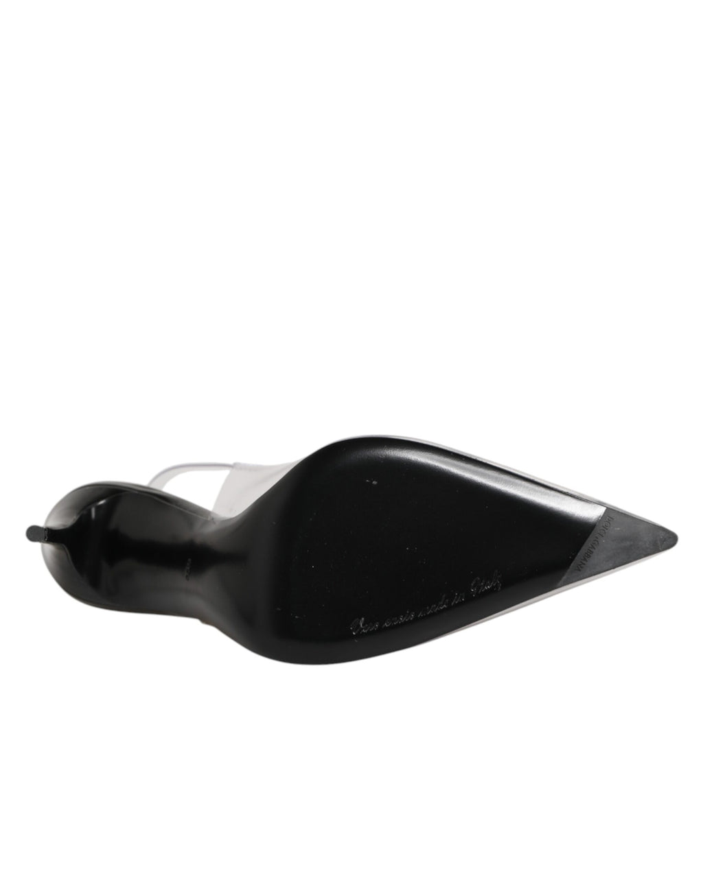 Black Leather Clear PVC Slingback Pumps Shoes