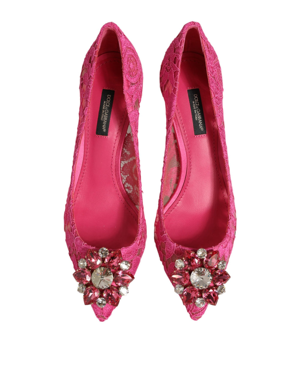 Pink Taormina Lace Crystal Heels Pumps Shoes