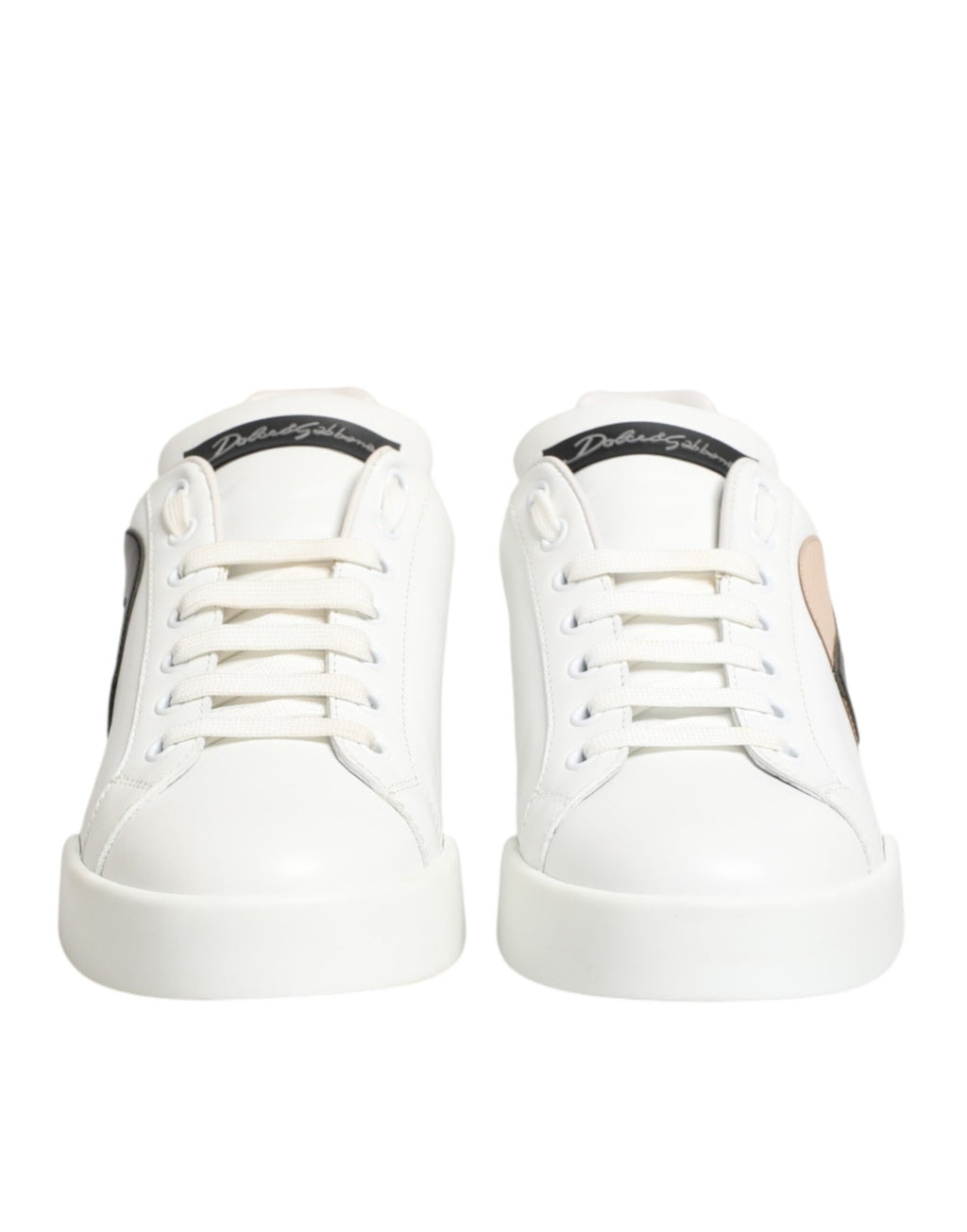 White Leather #DGFamily Casual Sneakers Shoes