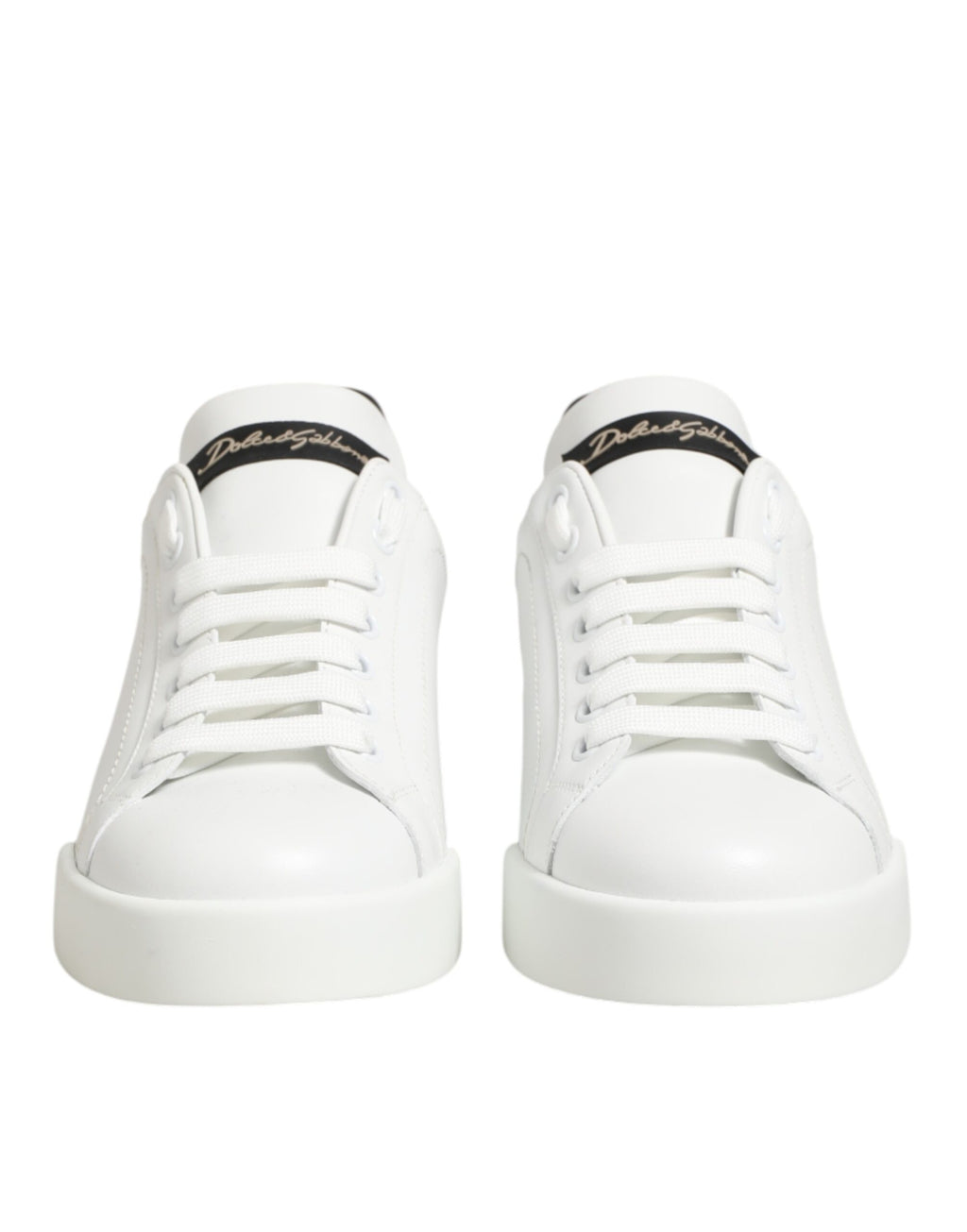 White Leather Lace Up Low Top Sneakers Shoes