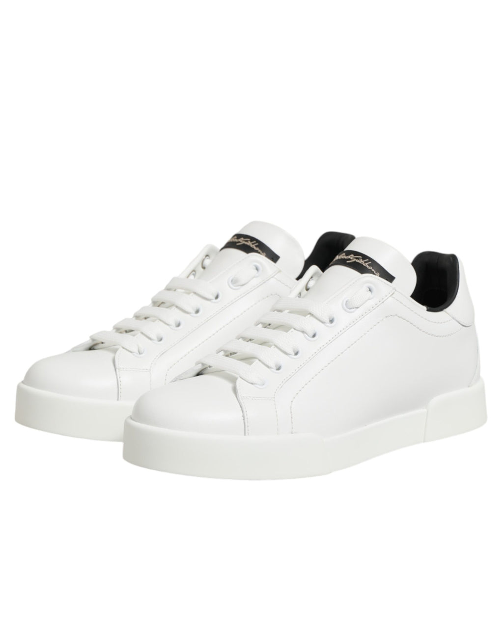 White Leather Lace Up Low Top Sneakers Shoes