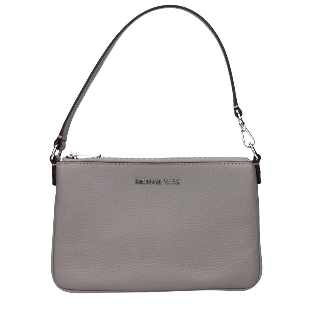 Gray Leather Handbag