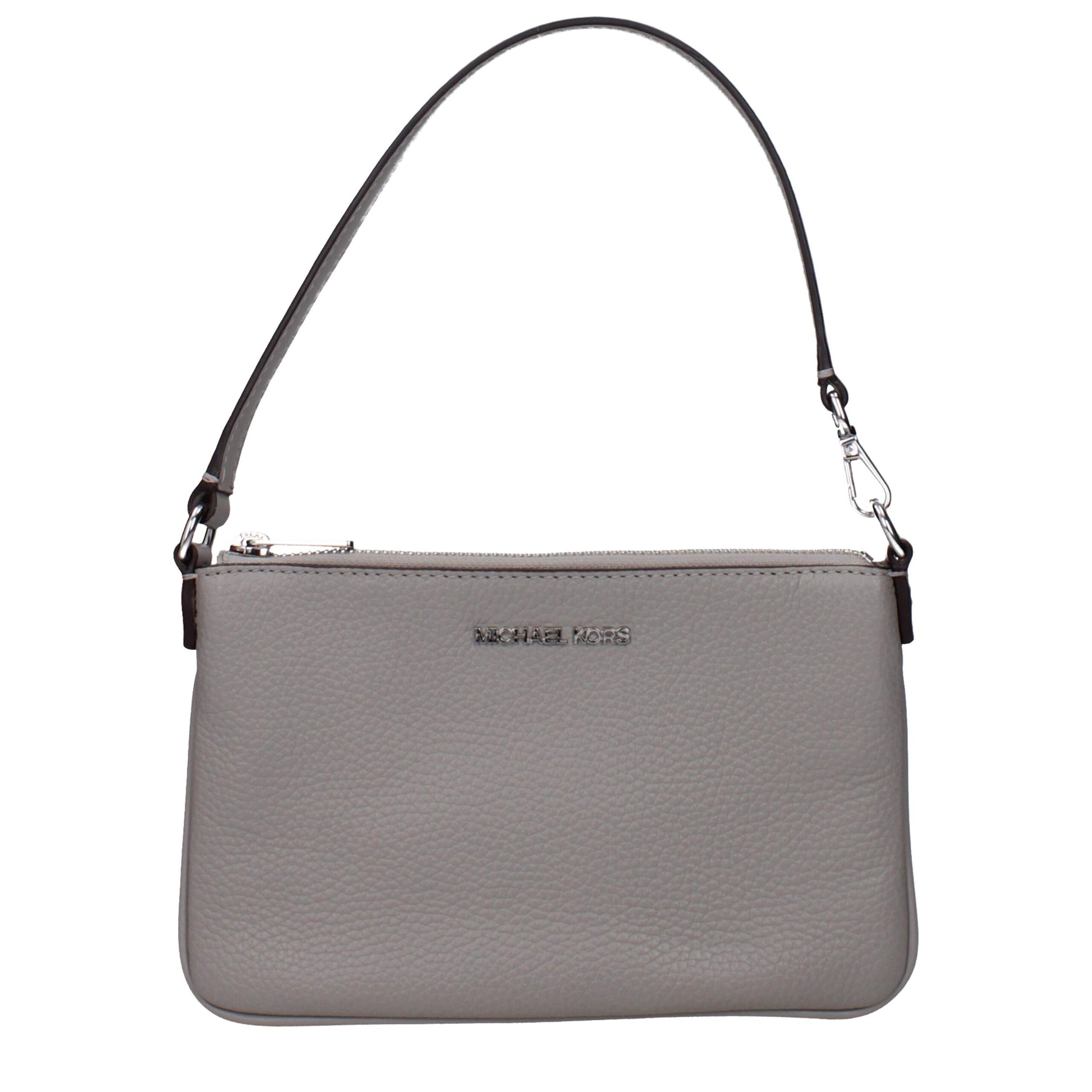Gray Leather Handbag