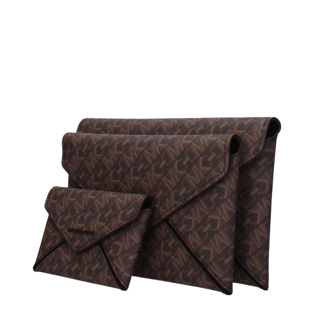Brown Fabric Clutch Bag