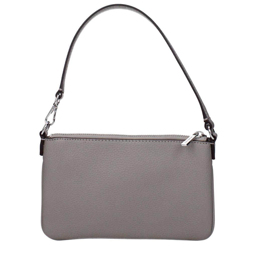 Gray Leather Handbag