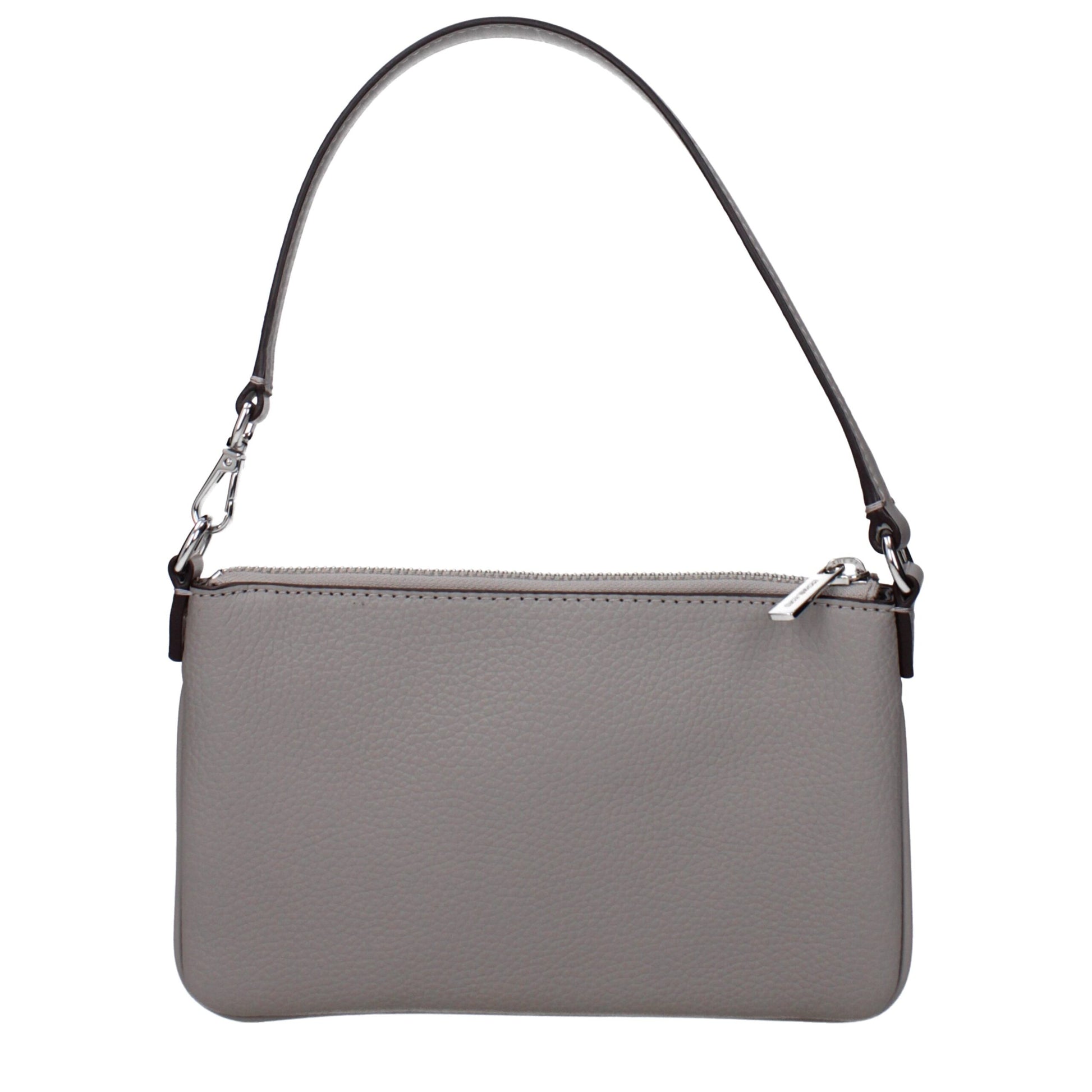Gray Leather Handbag
