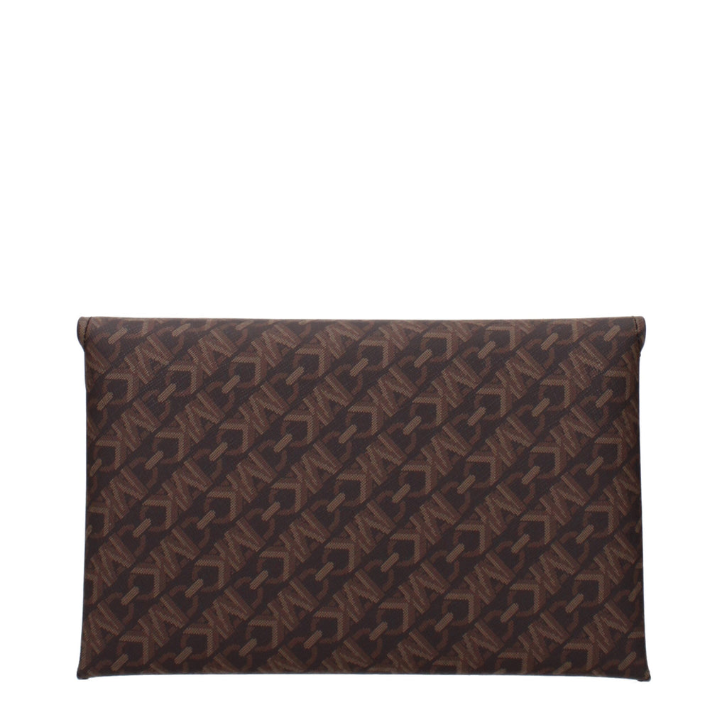 Brown Fabric Clutch Bag