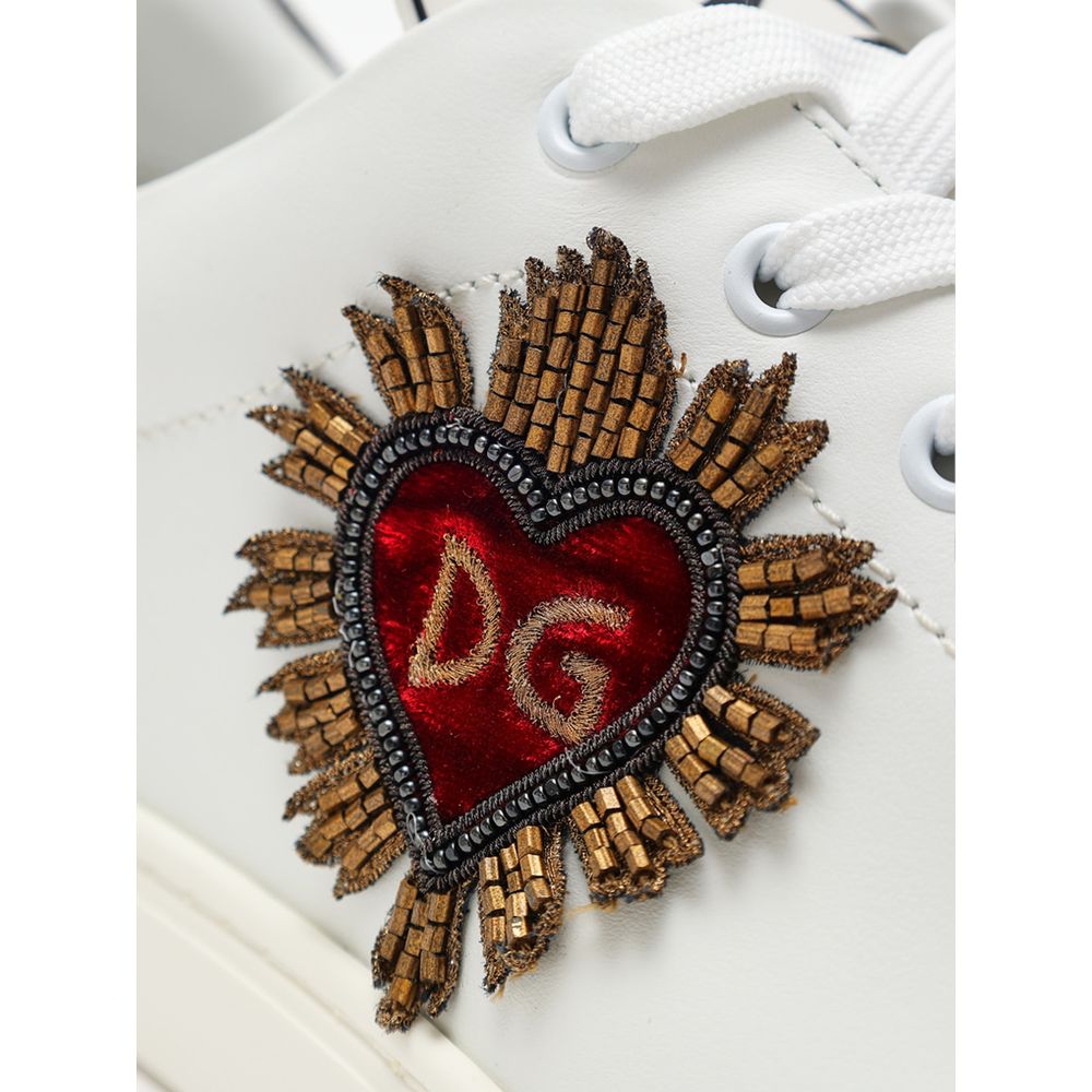 White Leather Low Top Sneakers