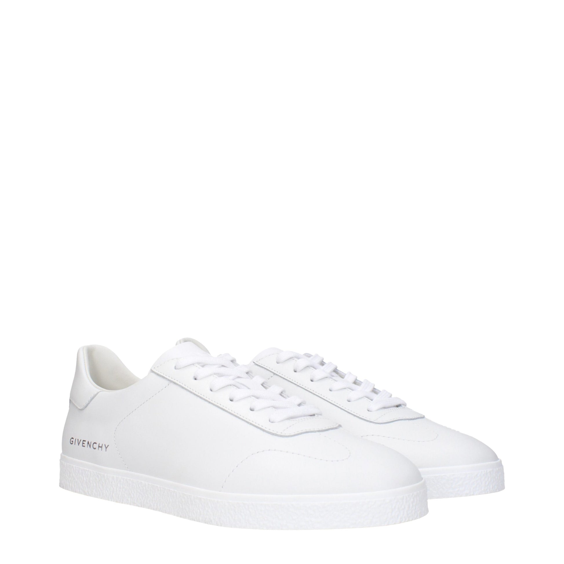 White Leather Low Top Sneakers
