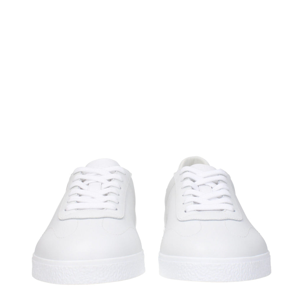 White Leather Low Top Sneakers