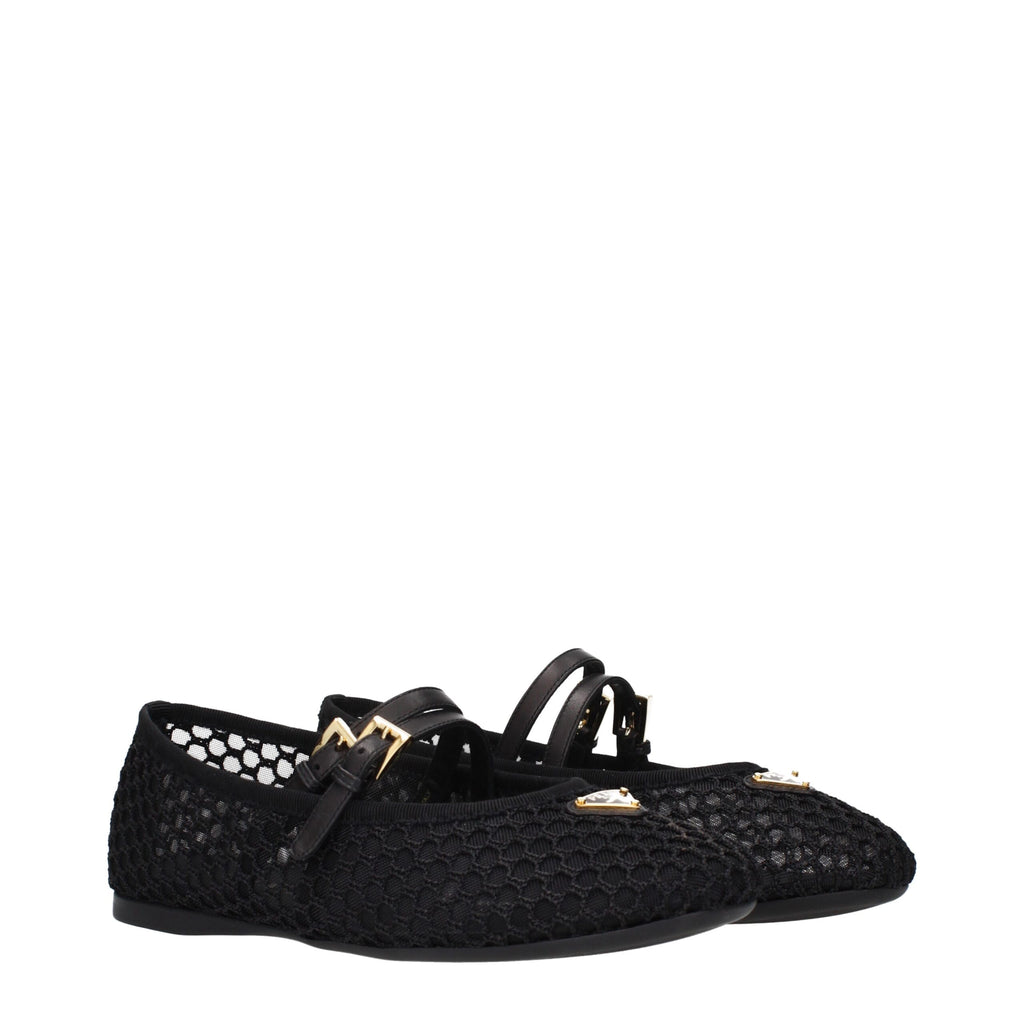 Black Fabric Ballet Flats