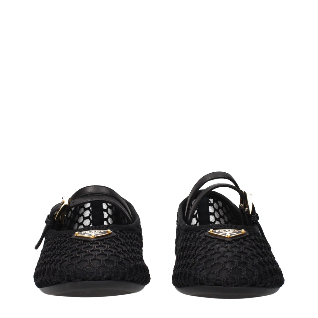 Black Fabric Ballet Flats