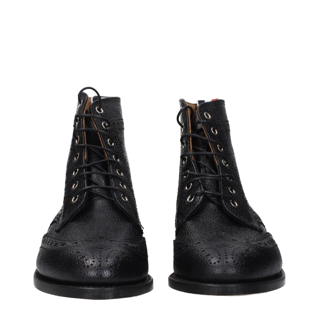 Black Leather Ankle Boots