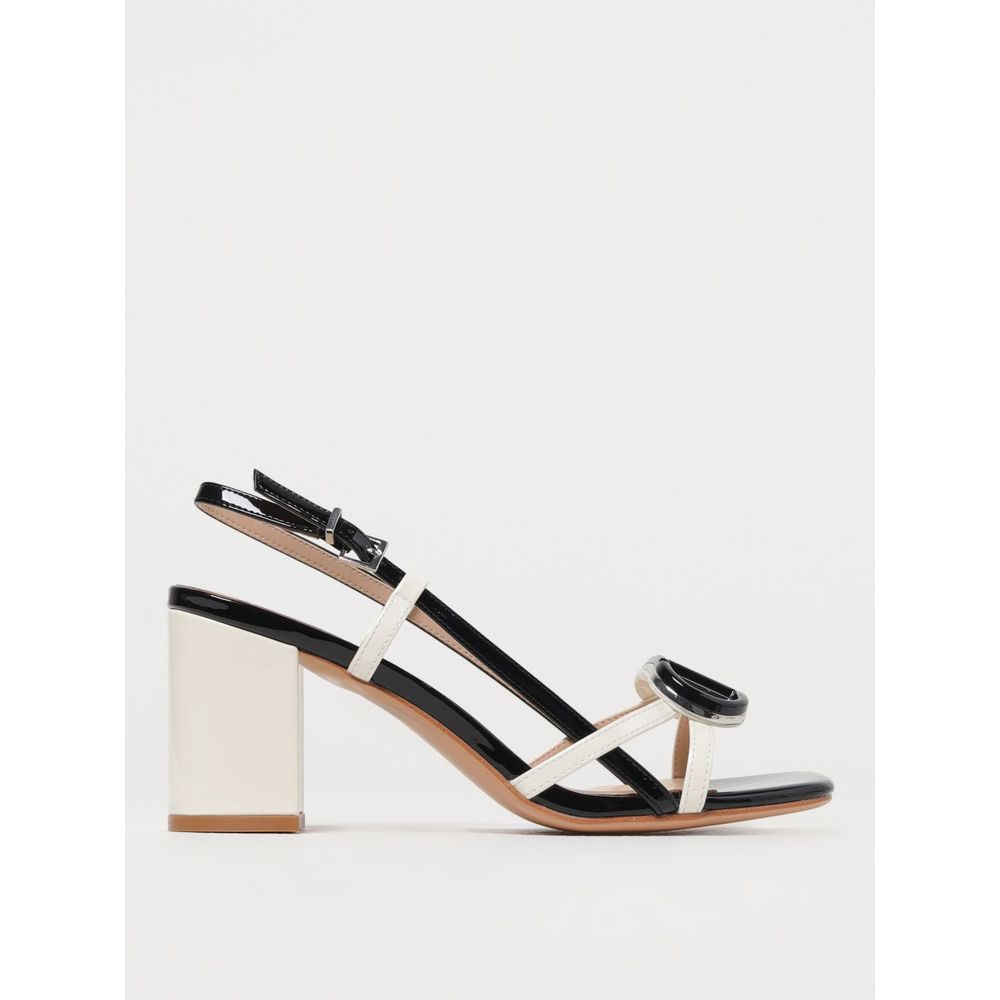 Blue Patent Leather Stiletto Heel Sandals