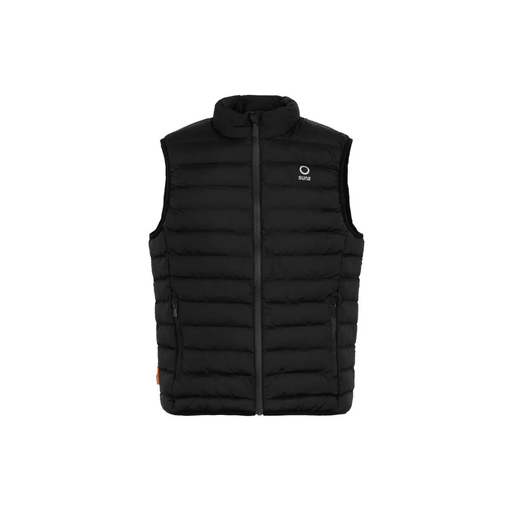 Black Polyester Sleveless Jacket
