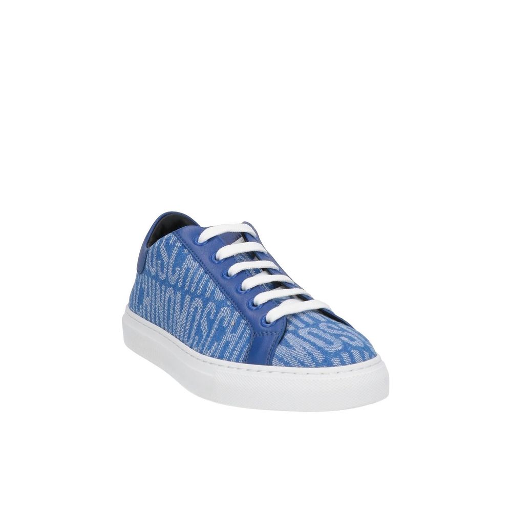 Blue Leather Low Top Sneakers