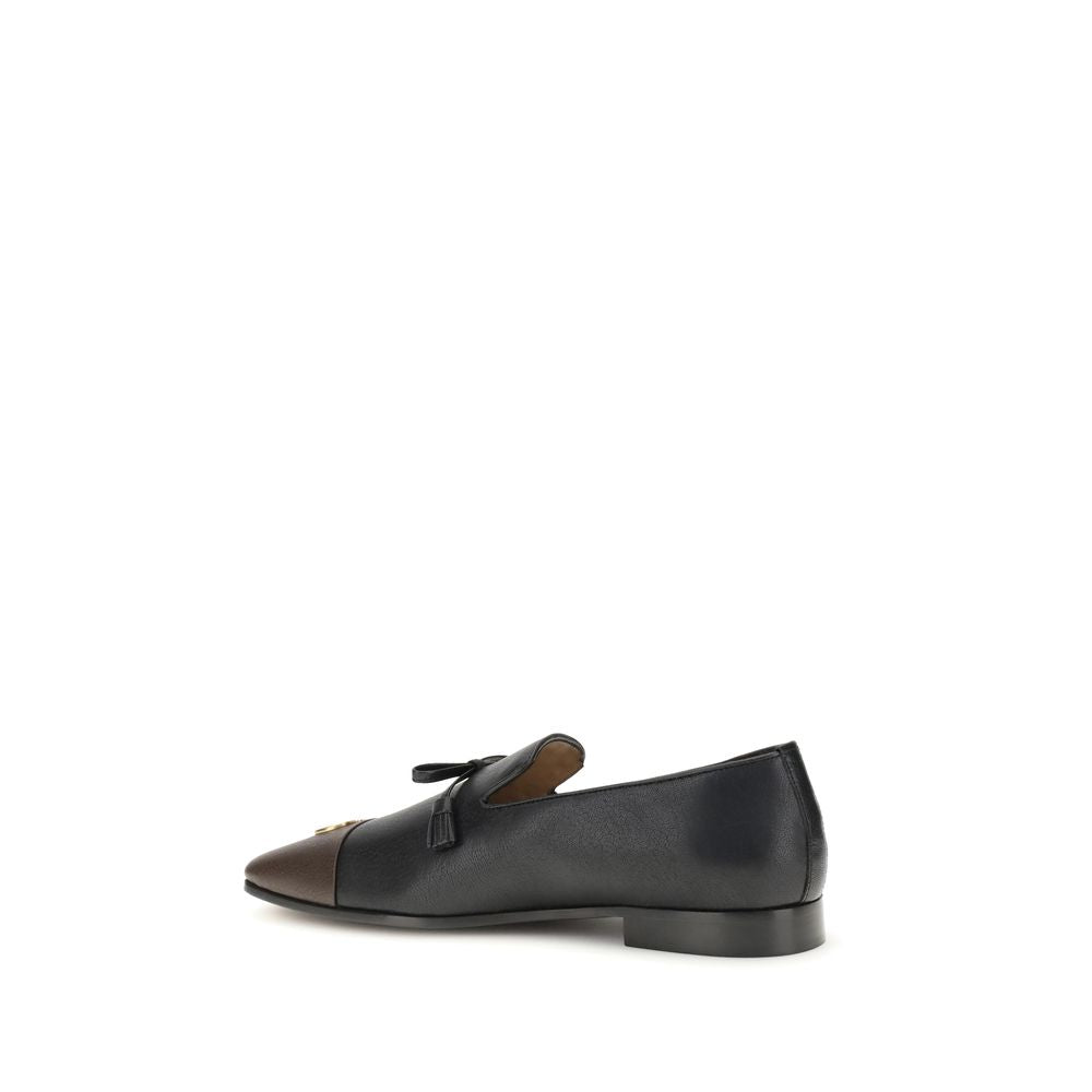 Black Leather Slip-On Loafers