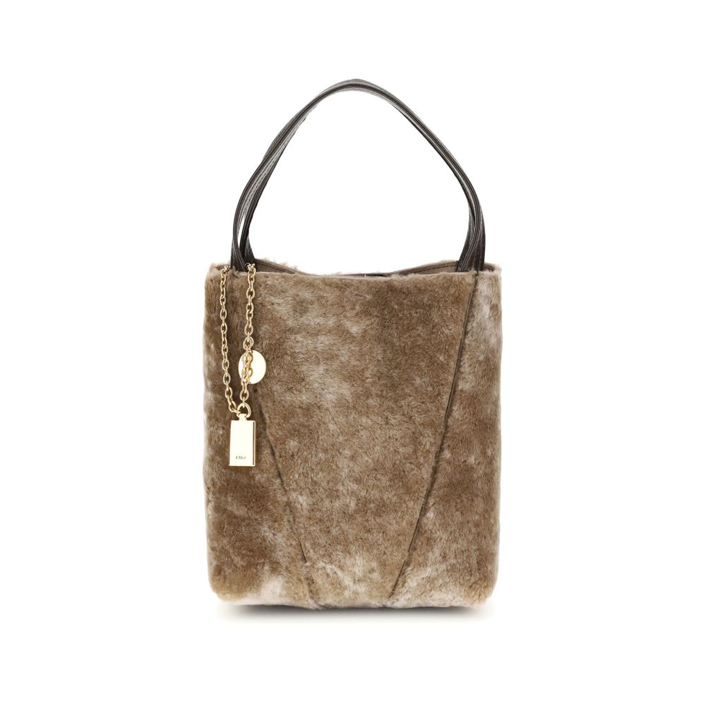 Beige Fur Shoulder Bag